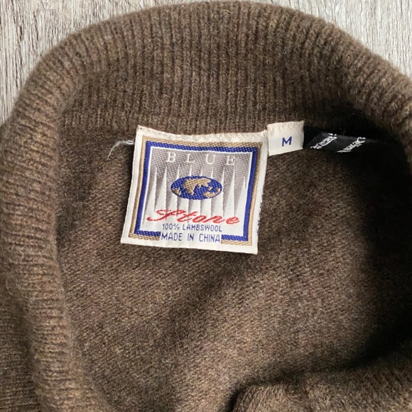 Vintage Wool Collared Brown Sweater - Picture 2 of 2